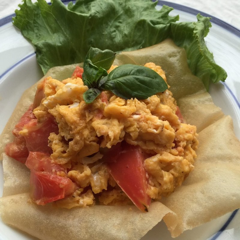 トマトとふわふわ玉子炒め(山遊木)