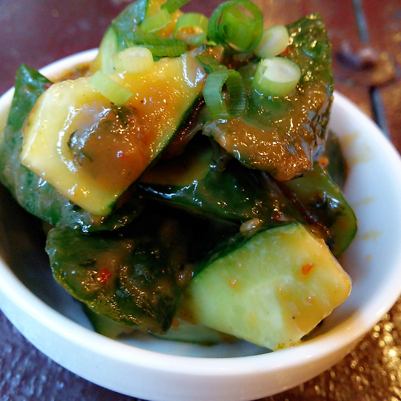 きゅうりのバジル味噌和え(炭焼バル ラバーマ)