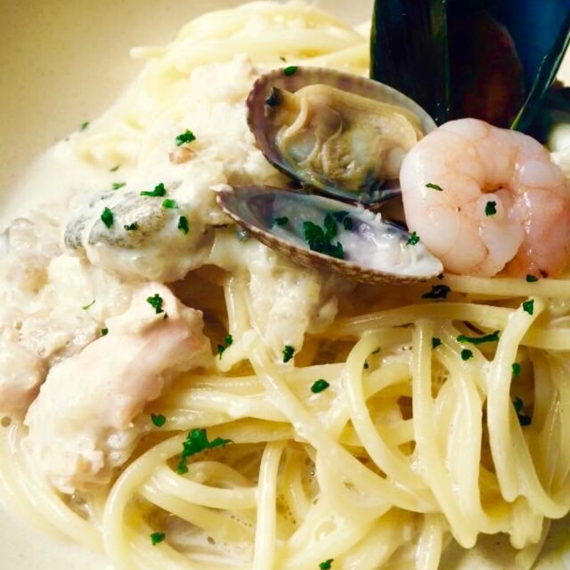 魚介のクリームパスタ(カフェ ド ガモヨン （café de GAMOYON）)