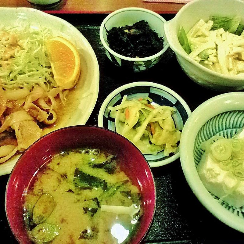 カルビ生姜焼き定食(網元 )