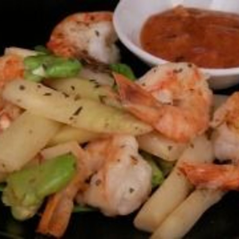 海老とホワイトアスパラのソテー(ぱぷりか亭 （パプリカテイ）)