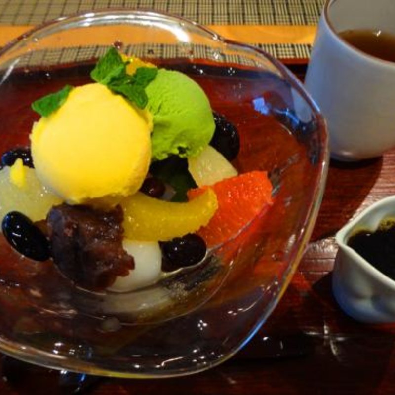 抹茶アイスのあんみつ(福寿園京都本店 京の茶寮 )