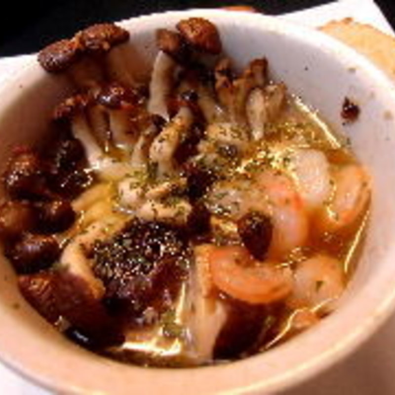 キノコと小エビのアヒージョ(食楽旨い肴)