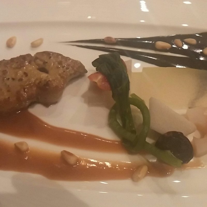 コース/プリフィックス会席　創  /フォアグラのソテー　2色の和のエッセンスで(日本料理 おりじん)