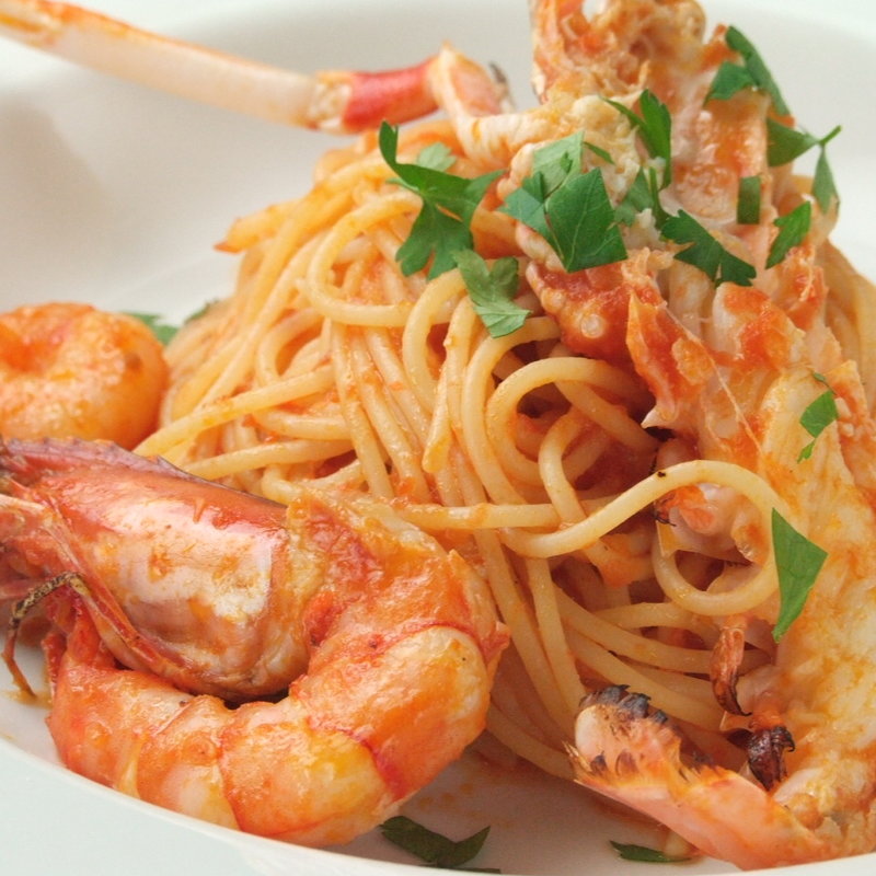 色々海老のトマトソーススパゲッティ(アートレッグカフェ)