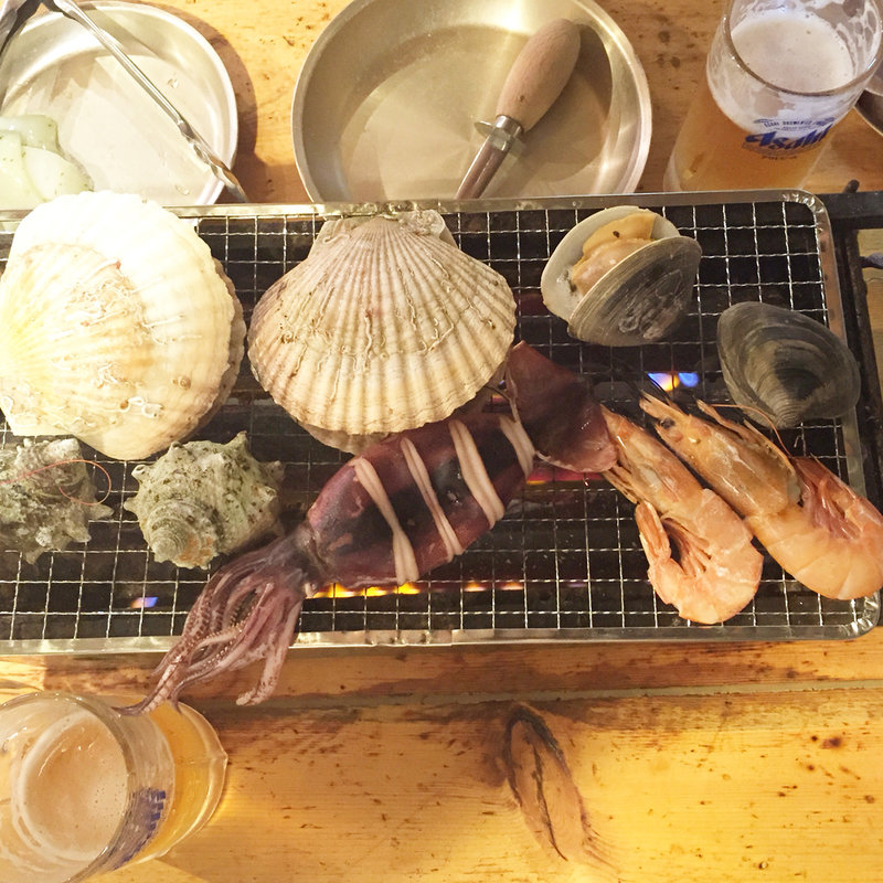 新鮮魚介焼き(小田原さかなセンター)