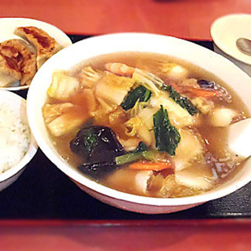 五目ラーメンセット(熊猫飯店 ぱんだはんてん 横浜中華街)