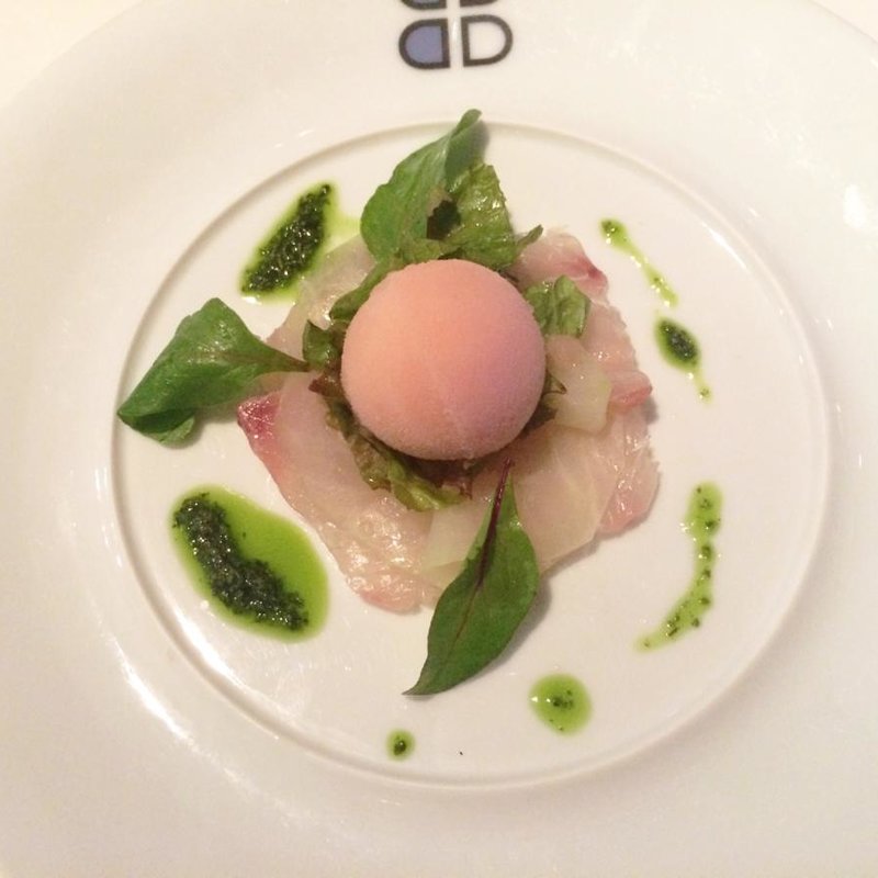 カンパチと青パパイヤのカルパッチョ仕立て(ブラッスリー・ポール・ボキューズ 大丸東京)