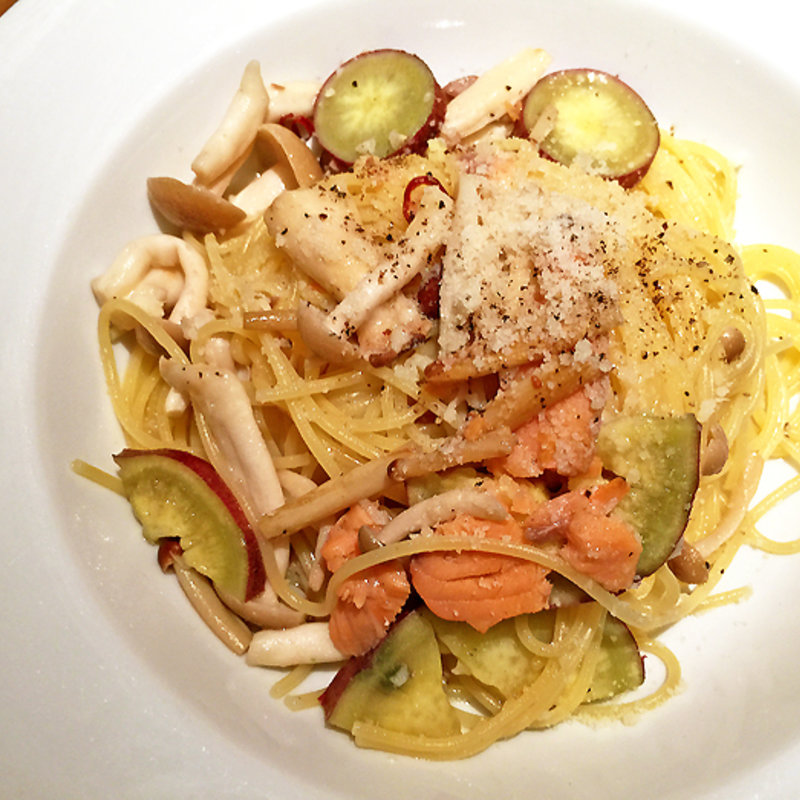 鮭とさつまいものスパゲッティのパスタセット(カンパーニュ　エ　フェルム （Campagne et ferme ）)