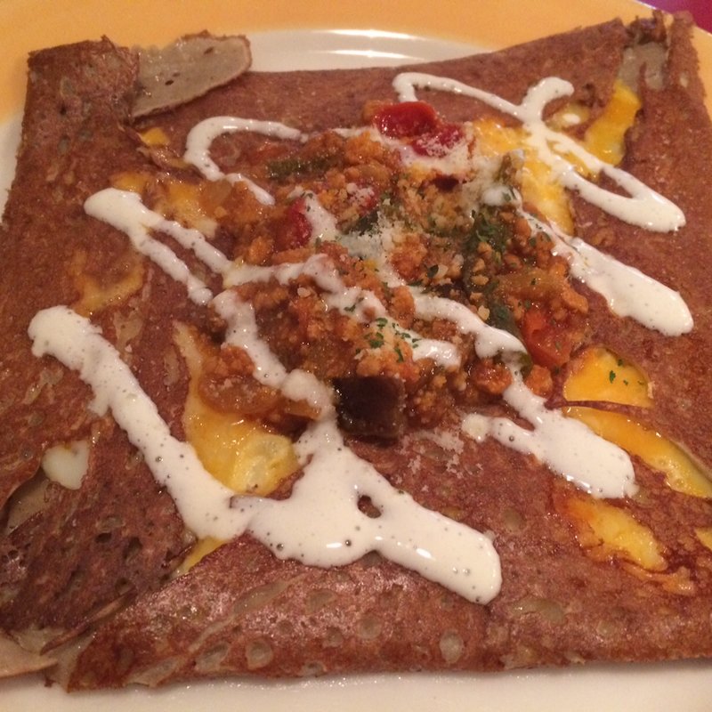 ランチクレピエコース（鶏ミンチとごろごろ野菜のトマトカレーソース）(クレープリー 京都シャンデレール )