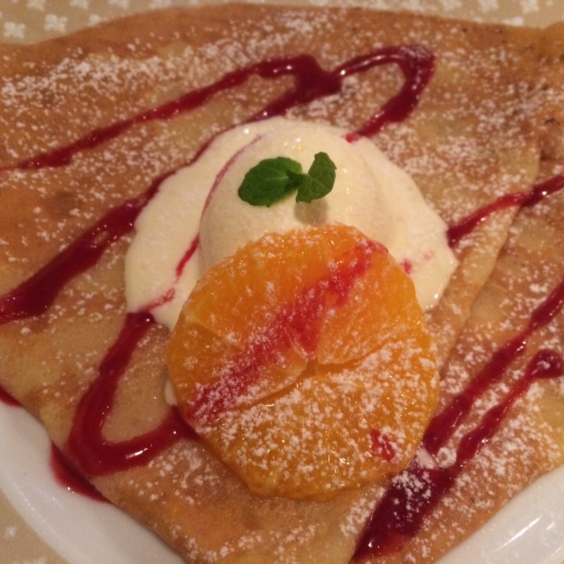 ランチクレピエコース（オレンジ風味のクリームチーズとヨーグルトシャーベット）(クレープリー 京都シャンデレール )