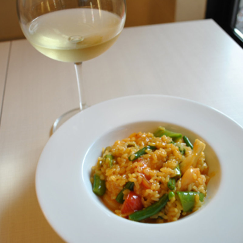 エビと野菜のリゾット(ワイン居酒屋 ポポンペット)