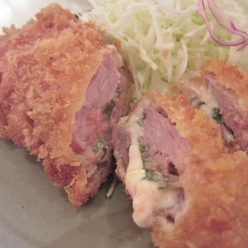 肩ロース明太・チーズ挟み揚げ定食(とんかつたちばな )