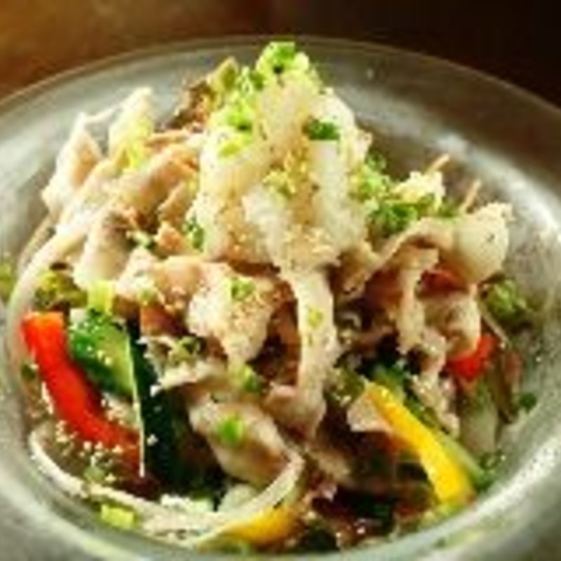 みつせ鶏の冷しゃぶサラダ(炎丸 本八幡店)