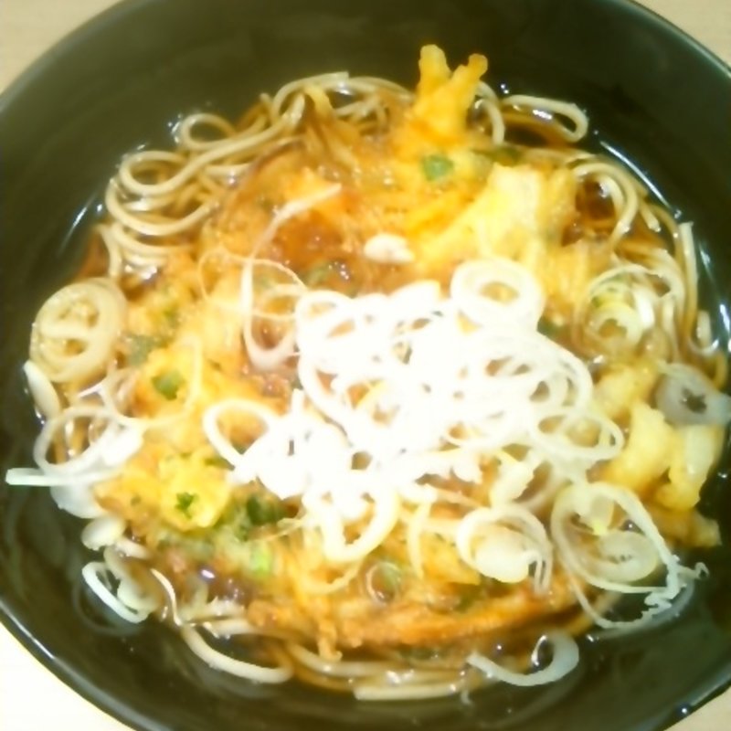 自家製かき揚げそば(そばいち新宿店)