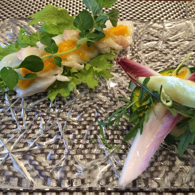 北海道産水ダコのカルパッチョ宮崎産マンゴードレッシング(森サンジョヴェーゼ )