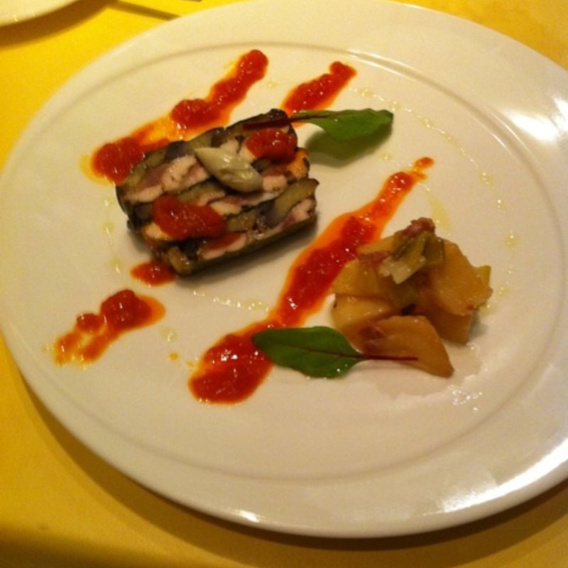 秋刀魚、大場、秋茄子のテリーヌ(九段プレジール)