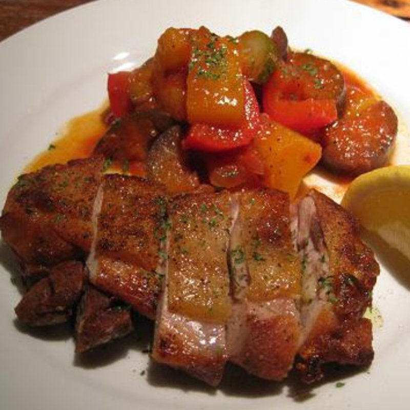 地鶏のオーブン焼き・カポナータ添え(オステリア・ゴッグ)