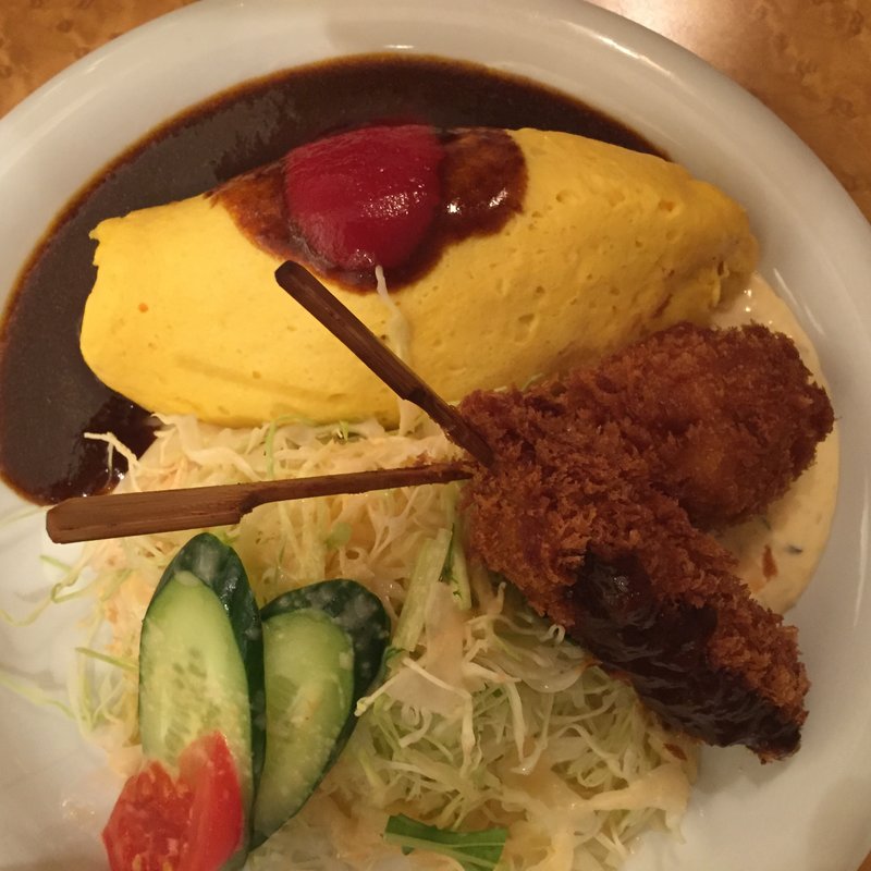 特製オムライス&串フライ(グリル 欧風軒)