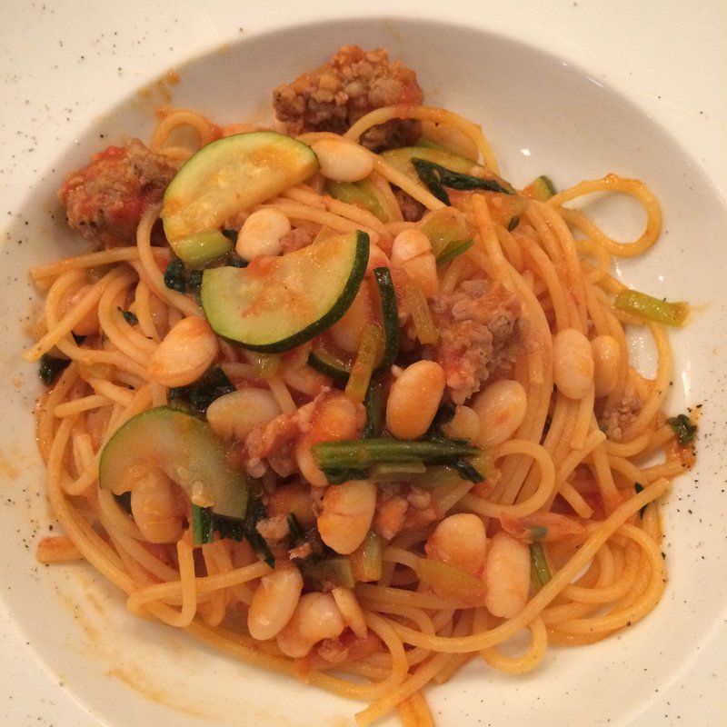 サルシッチャと夏野菜のパスタ オレガノ風味(ドーロ 都立大学店 D'ORO TORITSUDAIGAKU)