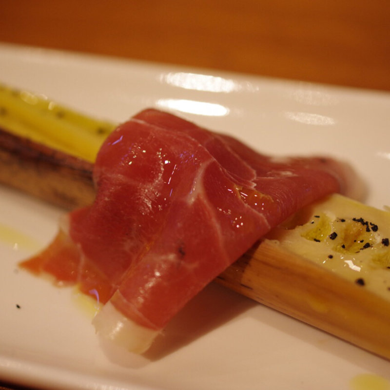 たけのこの前菜 生ハム添え(湯布院イタリアン QUERCUS （ケルカス）)