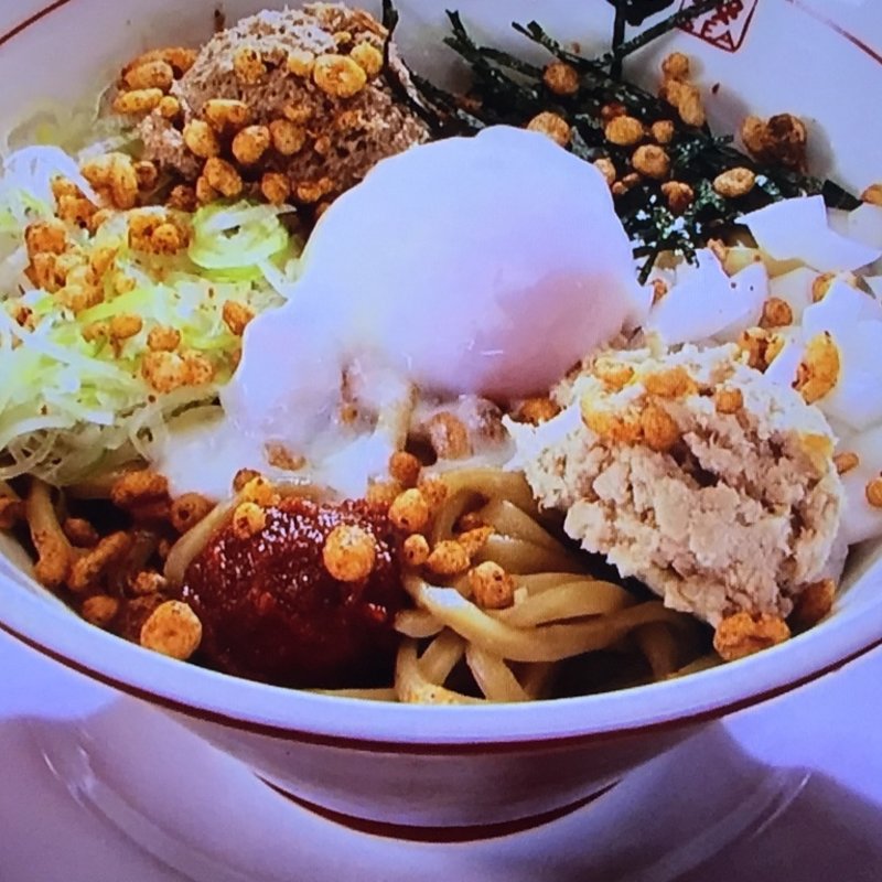 魚と豚のクラッシュまぜそば(武者麺の変)