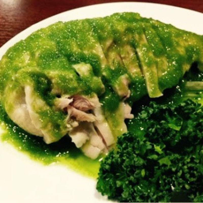 蒸し鶏 グリーンソース(唐朝刀削麺 成田空港店)