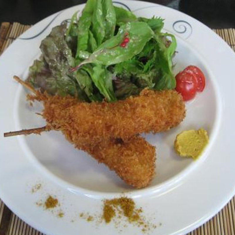 黒豚串カツ定食(花山)