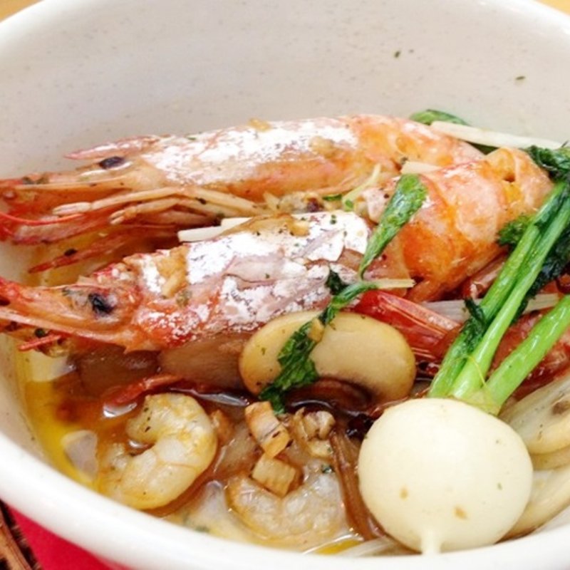 有頭海老とホタテのアヒージョ(ファンハウス （fun!!house）)