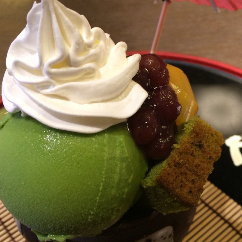 ミニ抹茶パフェ(有閑さくら茶屋)