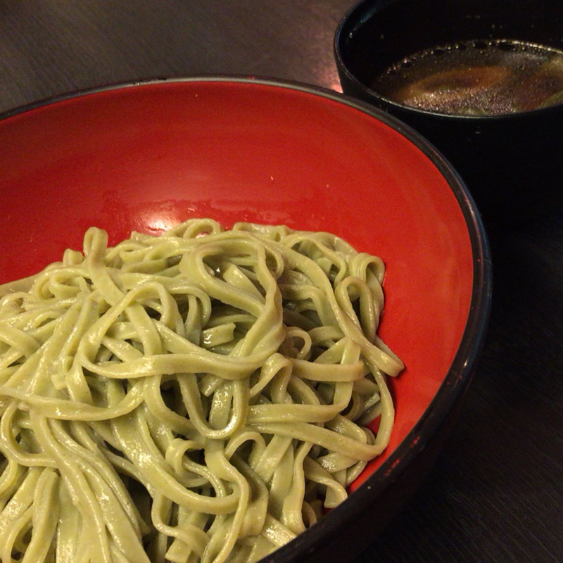 沖縄 月桃そばの鴨汁のつけ麺(居酒屋 新町海鮮酒場 うおのや 西大橋)