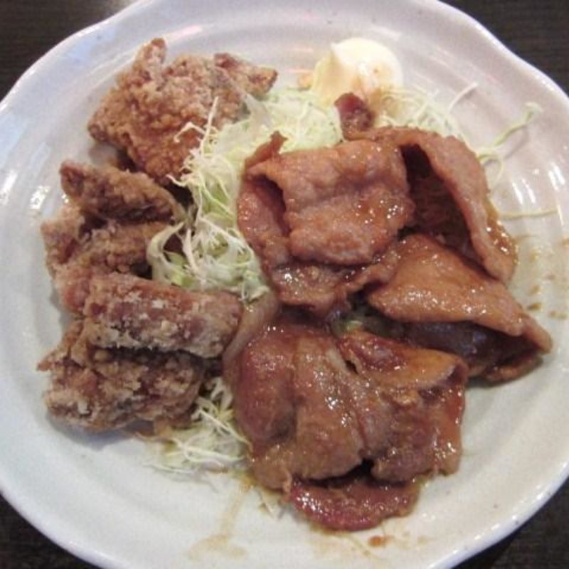 から揚＆生姜焼定食(大衆酒場 ちばチャン海浜幕張店)