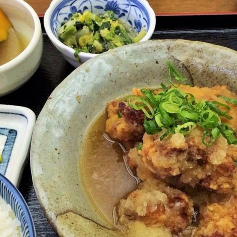 かしわの唐揚げみぞれ煮(せんなり )