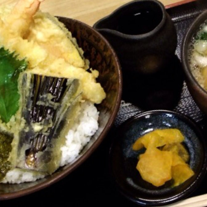 大海老天丼とミニウドン(三ツ島　真打)