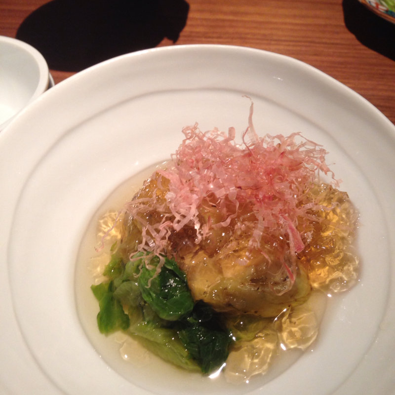 焼茄子とフリルレタスの酢ゼリーがけ(いふう )