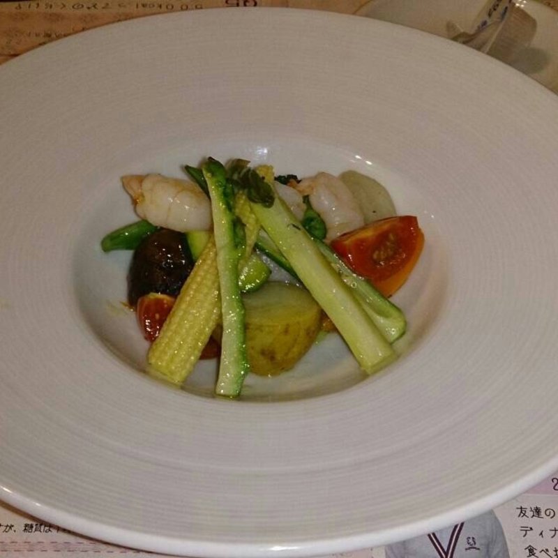 海老と彩り野菜の温製サラダ仕立て(ナチュラル ダイエット レストラン NODO)