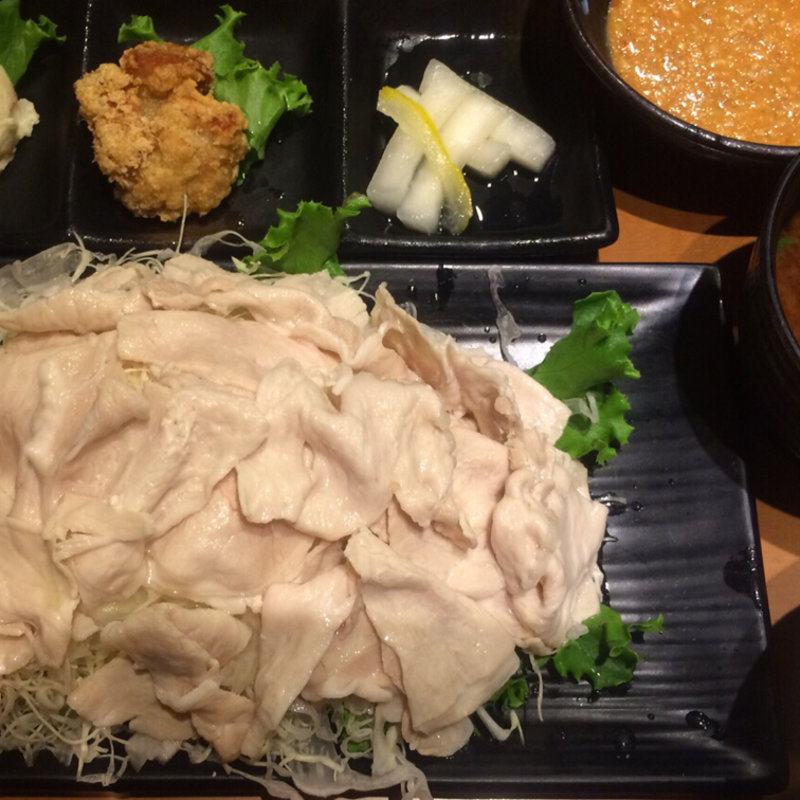 三元麦豚ロース冷しゃぶ定食(とんかつ新宿さぼてん 山王パークタワー店)