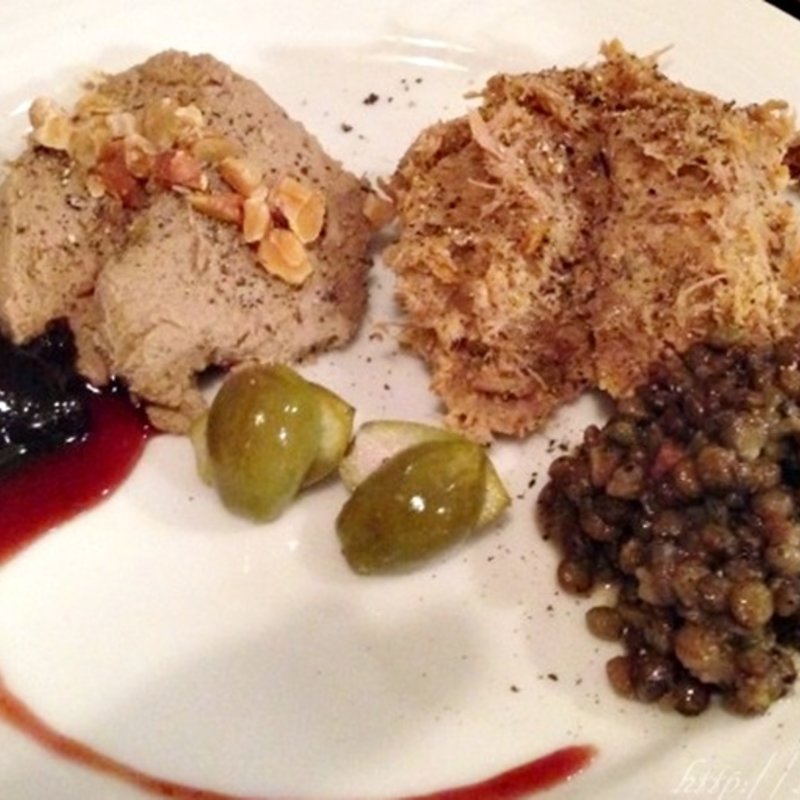 レバーペーストと豚肉のリエットの合盛り(アヒルの空)