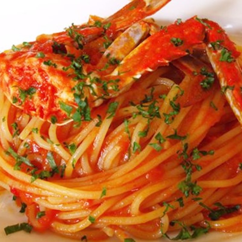 渡り蟹のトマトソースパスタランチ(トラットリア ピッツェリア レ アルカーテ)