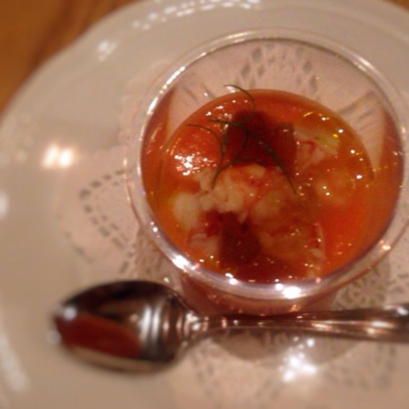 ガスパッチョと赤エビ(TENOHA＆STYLE　RESTAURANT （テノハ スタイル レストラン）)