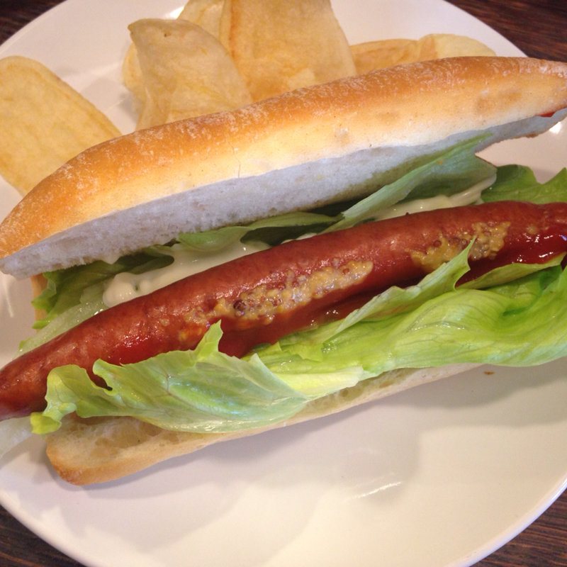 チャパタのソーセージドッグ(positive cafe)