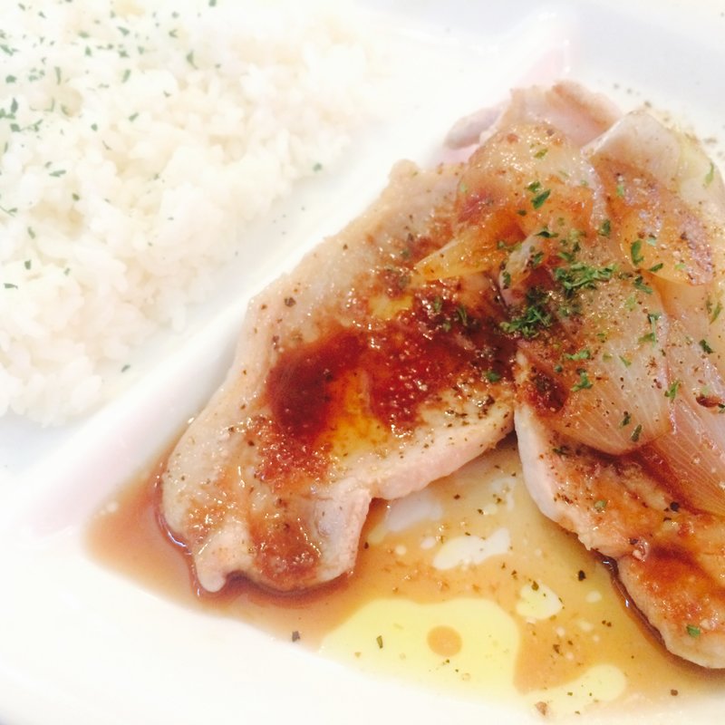 豚ロースのソテー　赤ワインジンジャーソース(VINO ITALIA)