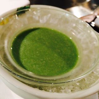 空豆の冷製スープ(八王子うかい亭)