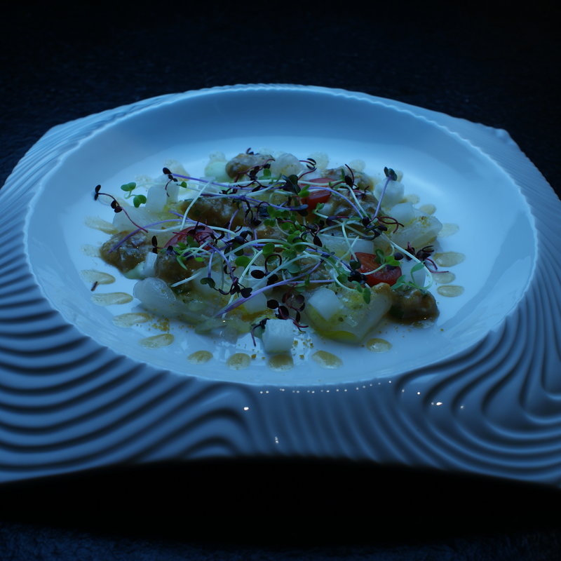 本日の鮮魚のカルパッチョ　雲丹のビネグレット”春仕立て”(白樺)