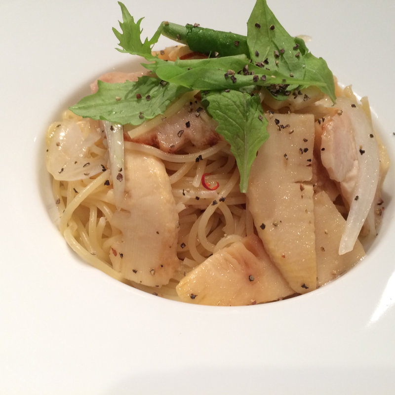 ディナーセット(たけのことチキンの塩麹パスタ)(カフェコムサ 京阪シティモール店)