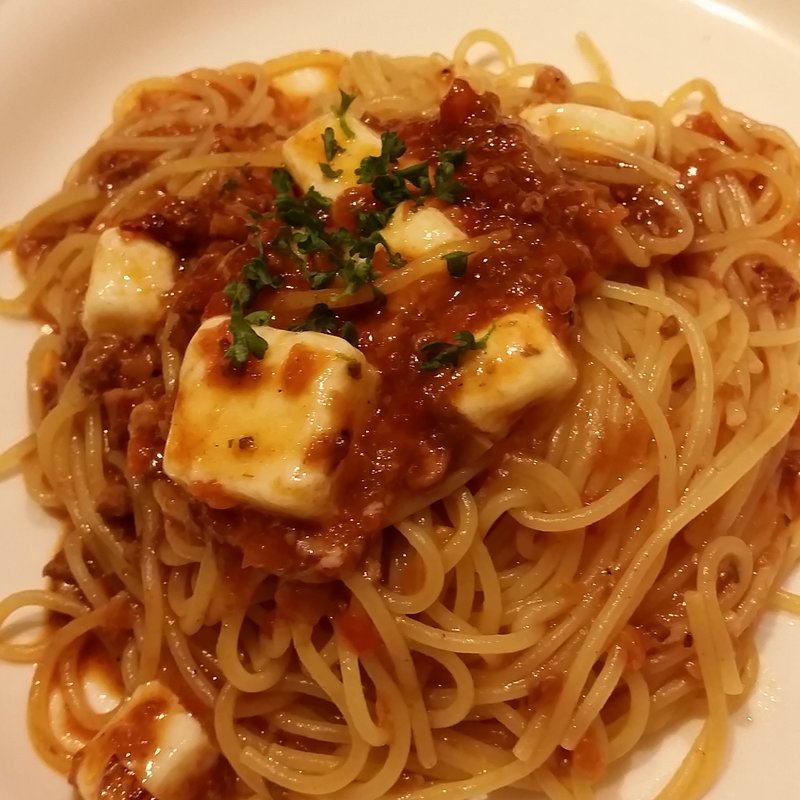 モッツァレラチーズのミートソースパスタ(KURA 渋谷店)