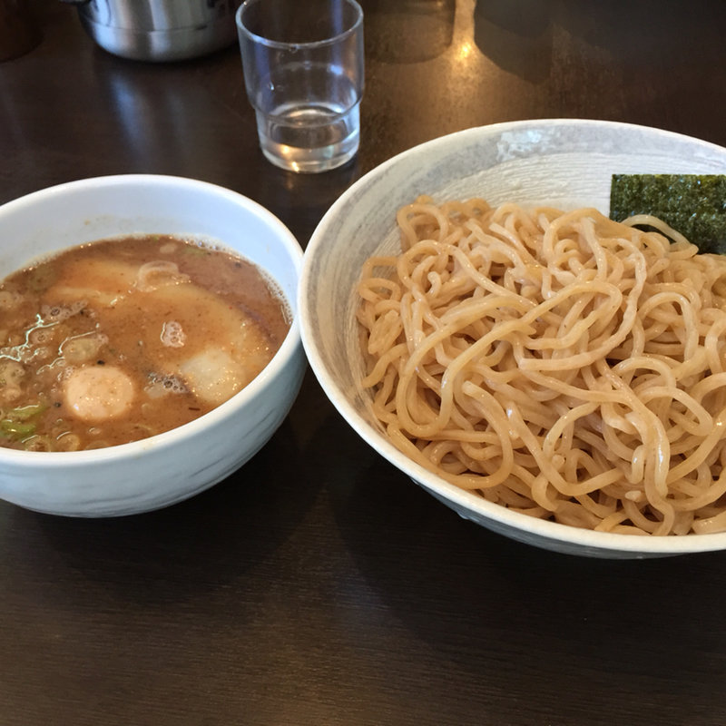 煮魚出汁つけめん(味玉)+ランチ大盛り(美豚)