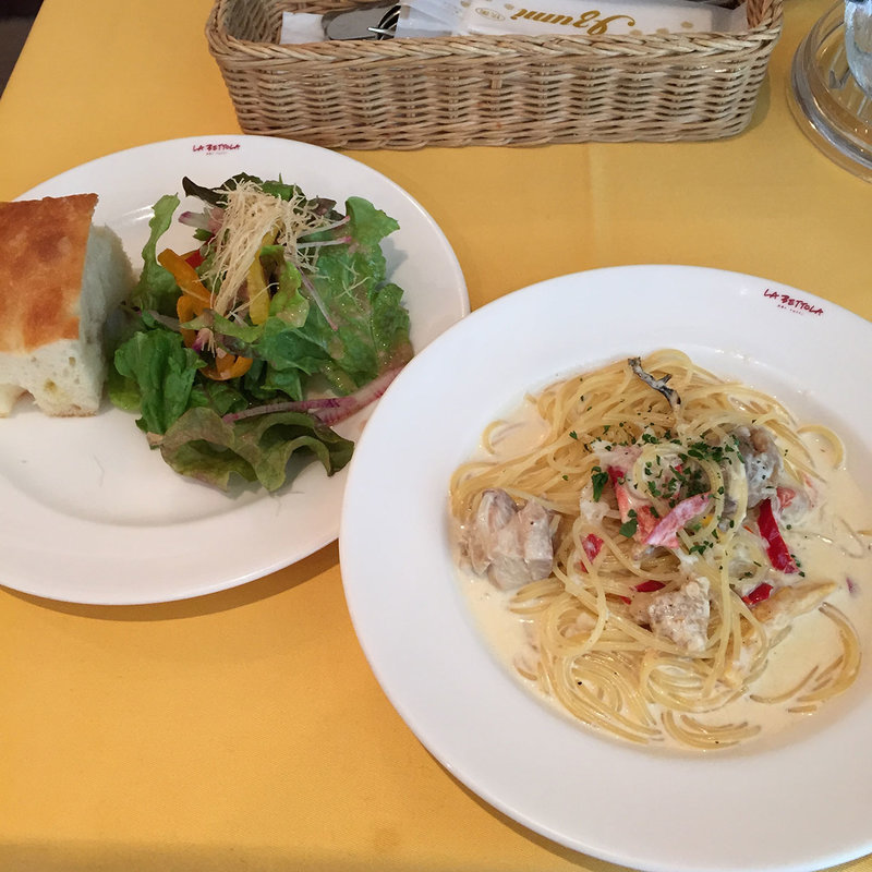 クリームパスタランチ(ラ・ベットラ・ペル・トゥッティ 新宿本店)