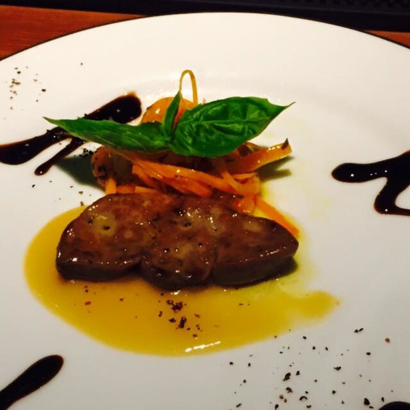 フォアグラの西京焼き(フルーツカクテル＆料理 Bar篠崎)