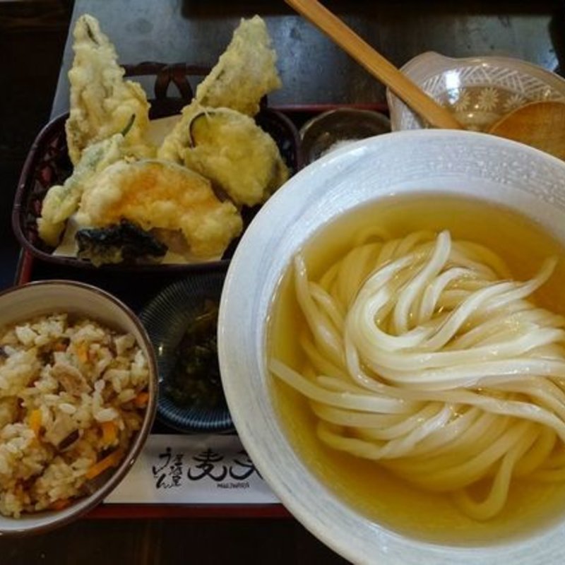穴子天ひやかけ(うどん居酒屋 麦笑)